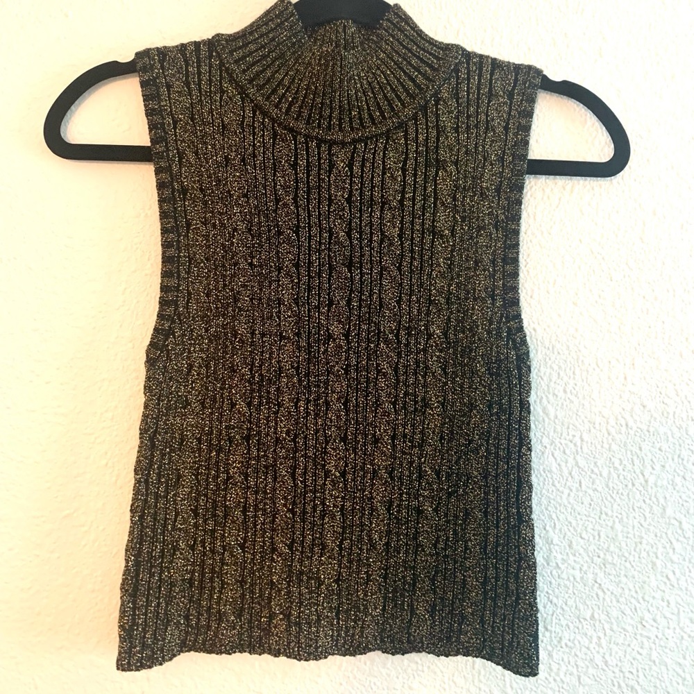 Vintage Contempo Casuals knit turtle neck tank top.